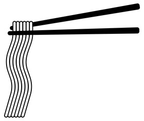 black chinese noodle chopsticks without background
