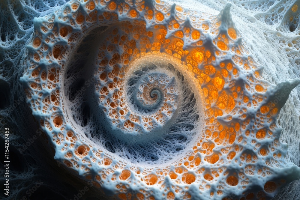 Aufkleber merging into intricate fractal patterns. generative ai