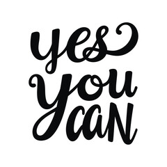 Yes you can Typography silhouette vector Design