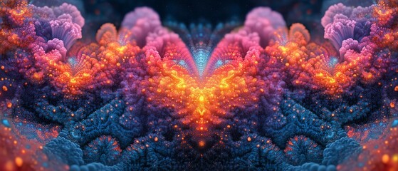 merging with fractal elements in bright colors. Generative AI
