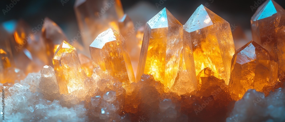 Poster crystals and with edges. generative ai