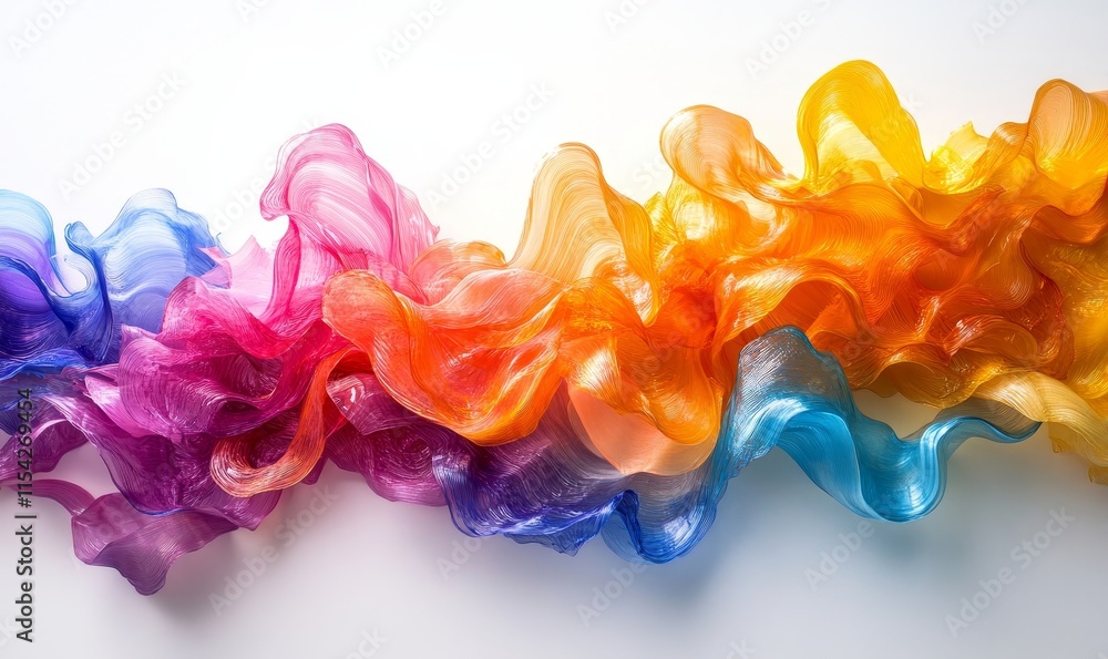 Poster liquid motion captured in colorful, waves and forms. generative ai