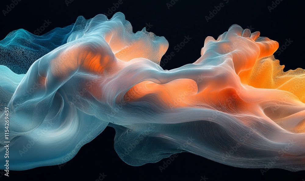 Poster liquid motion captured in colorful, waves and forms. generative ai