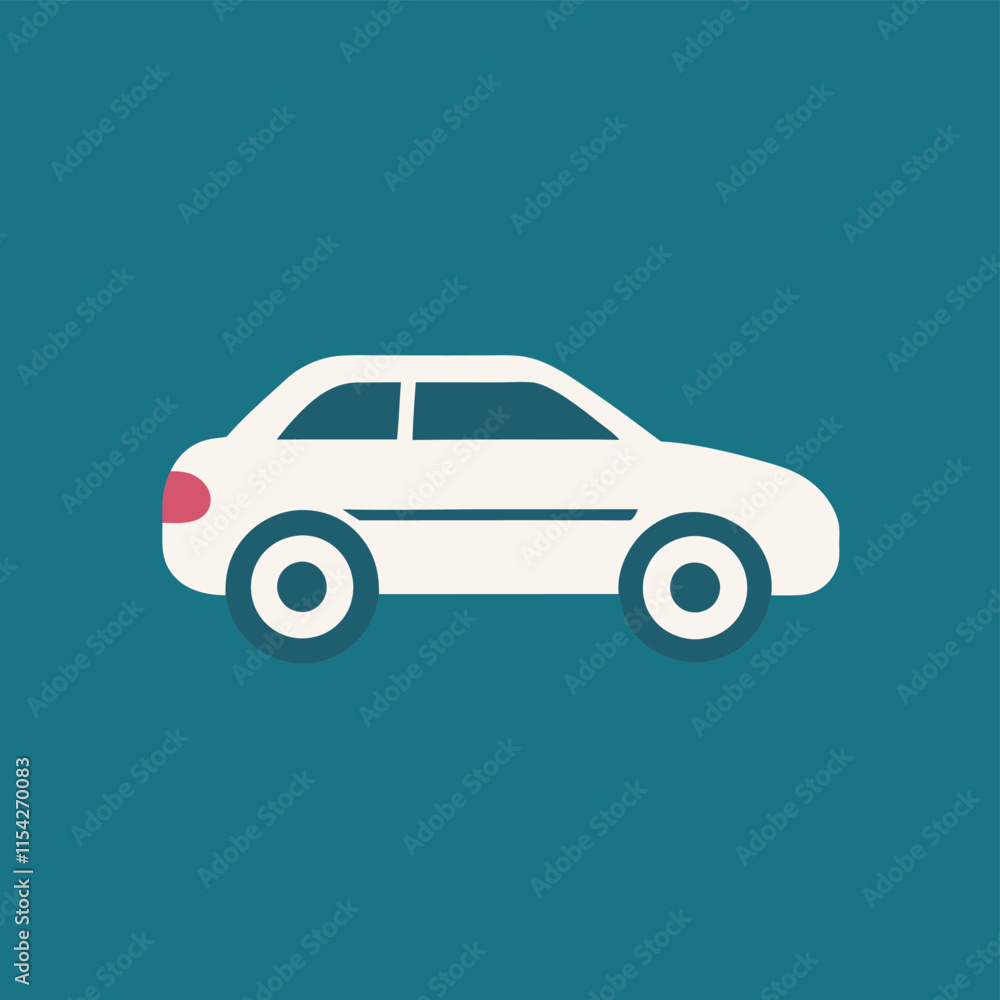 Poster vector illustration of a stylized orange car on a vibrant colored background showcasing modern desig