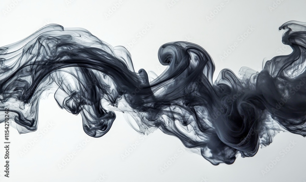 Poster ink patterns moving smoothly through space. generative ai