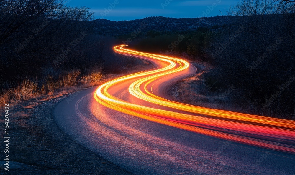 Poster light trails blending into a gradient of colors. generative ai