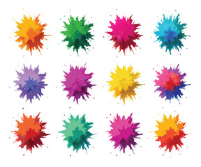 Multicolor Powder Explosion Image Set