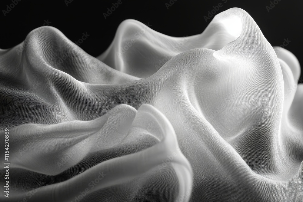 Poster ribbons of liquid moving in patterns. Generative AI