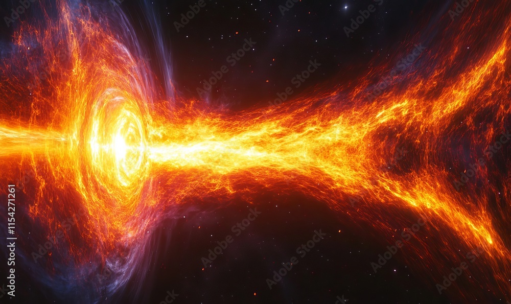 Poster pulsating energy waves cutting through space. generative ai