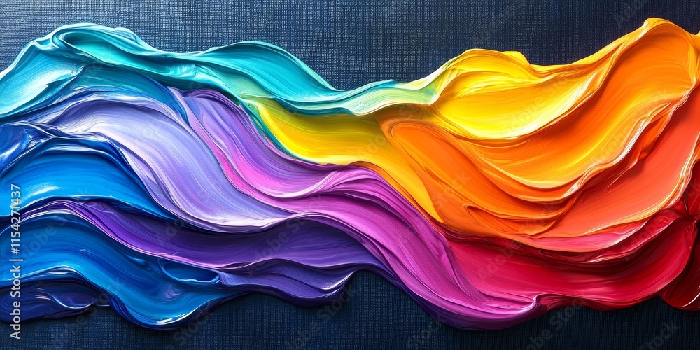 Poster art with vibrant paint blending into smooth gradients. generative ai