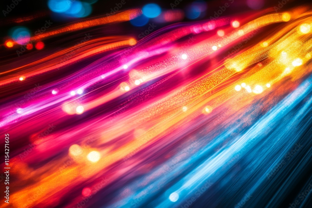 Poster light streaks cascading into a spectrum of colors. generative ai