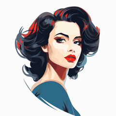 Professional vector illustration of a stylish and elegant woman icon isolated on white background