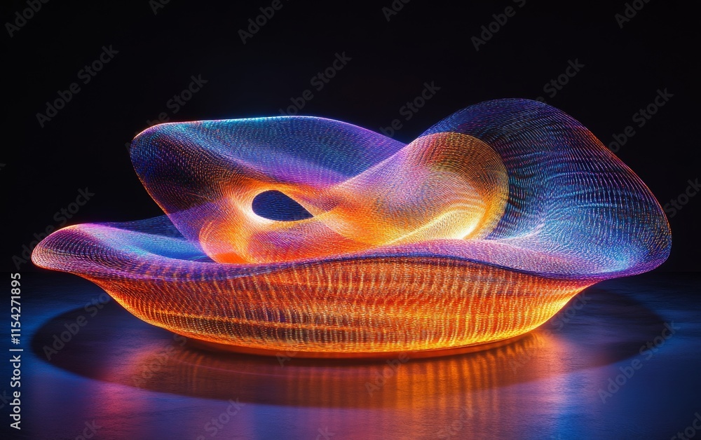 Aufkleber motion with lines and waves of color. generative ai