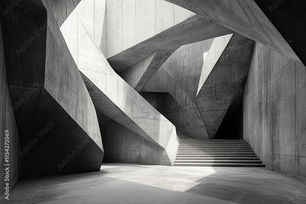 Poster movement with lines and contrasting shapes. generative ai