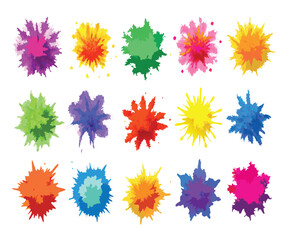 Multicolor Powder Explosion Image Set