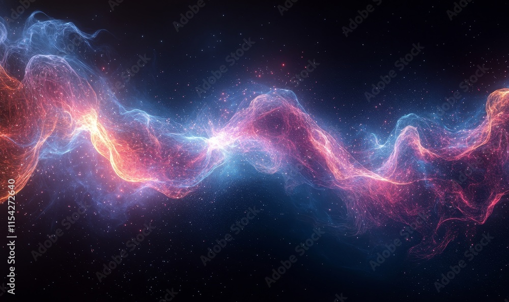 Poster energy fields pulsating with waves of light. generative ai