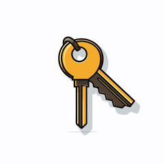 Flat Style Key Car Icon Vector for Illustration Design
