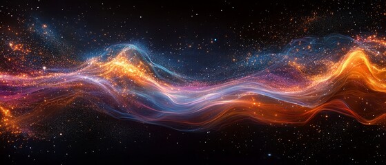 Obraz premium energy lines through space, creating vibrant light trails. Generative AI