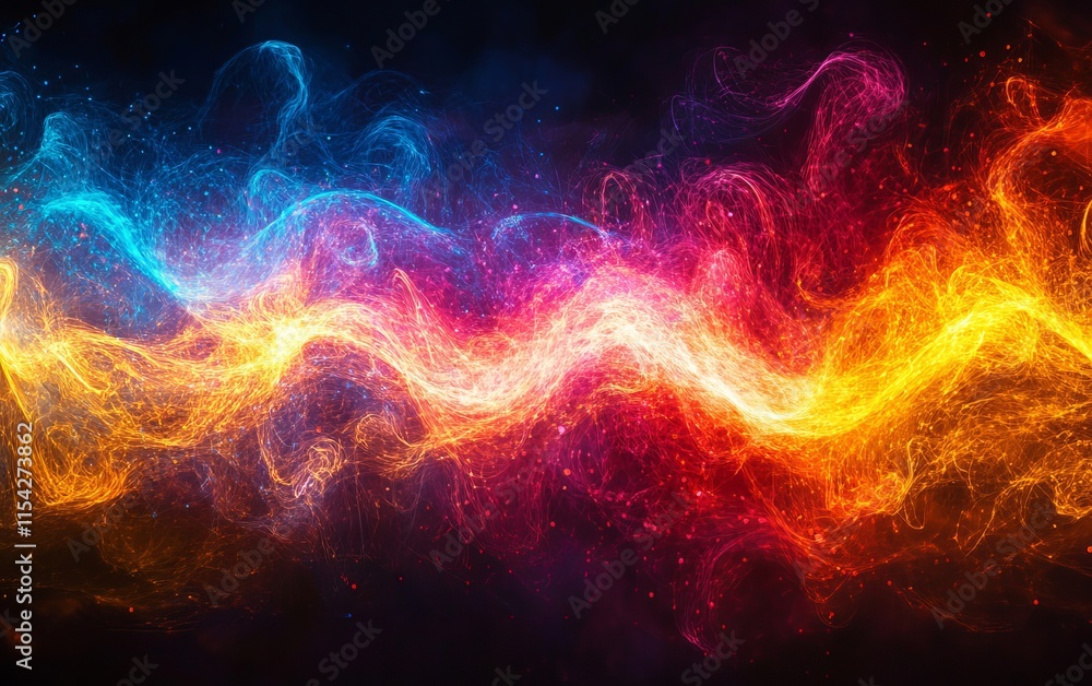 Aufkleber light patterns forming in colors. generative ai