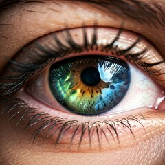 close up of bicoloured eye