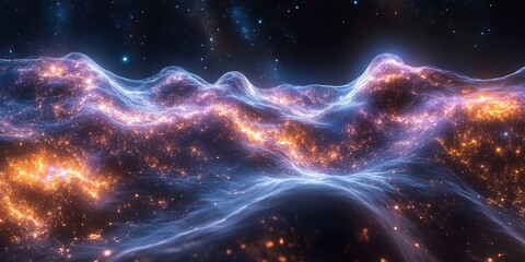 galaxy waves across a cosmic, starry backdrop. Generative AI