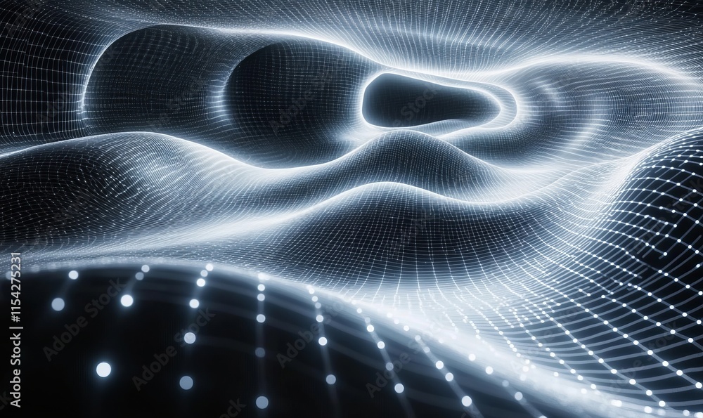 Poster layers forming grid patterns across space. generative ai