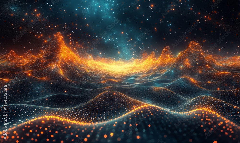 Poster layers forming grid patterns across space. generative ai