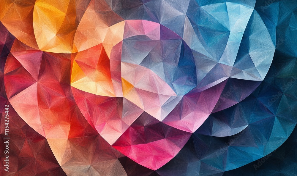 Poster polygons and morphing into patterns. Generative AI