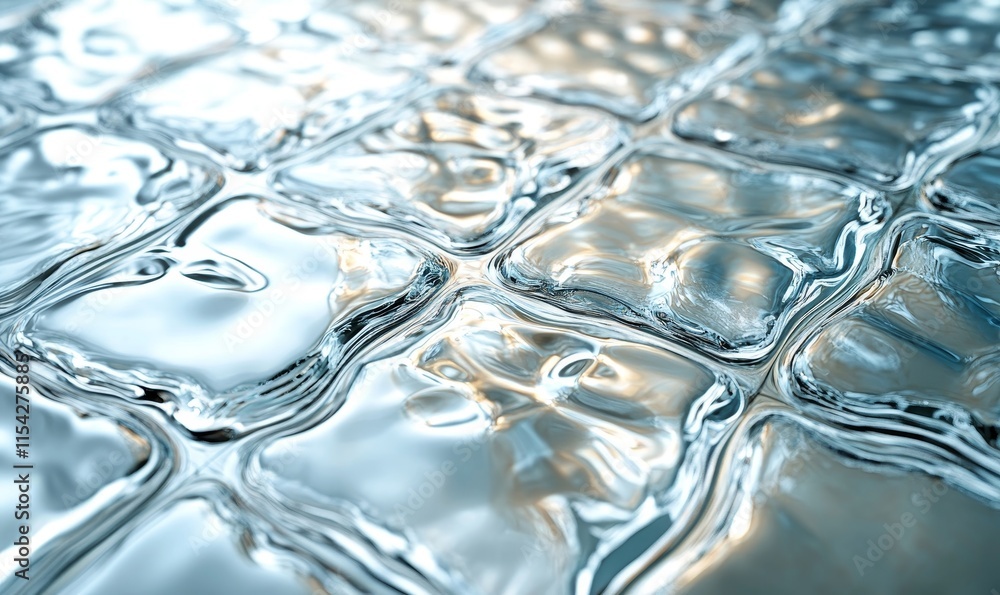 Poster glass textures with smooth curves and transparent features. generative ai