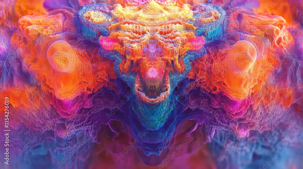 Poster glitch art visual distortion with vibrant color patterns. generative ai