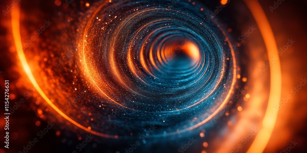 Poster energy waves in concentric circles of light. generative ai