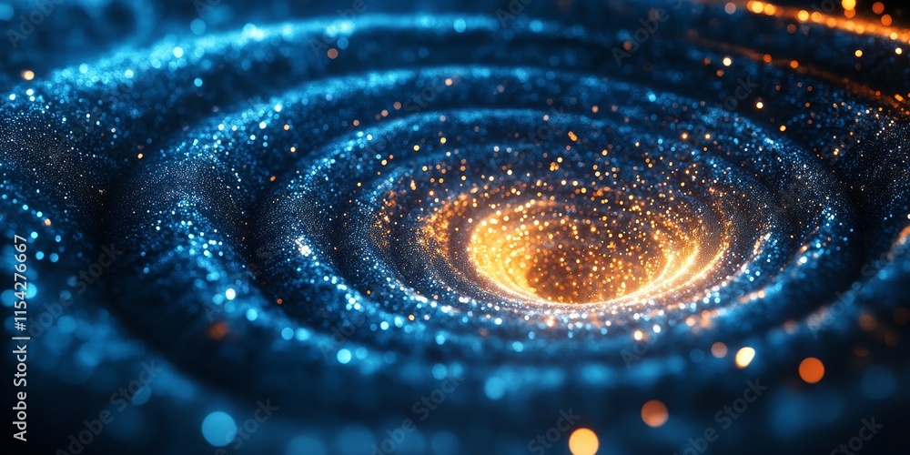 Poster energy waves in concentric circles of light. generative ai