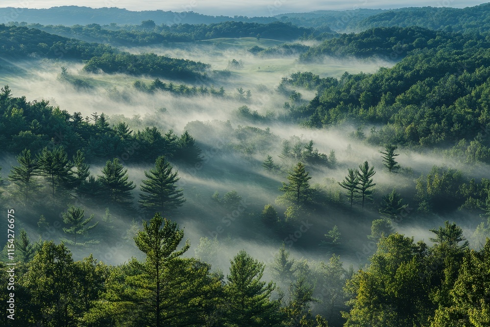 Aufkleber mist moving in smooth patterns. generative ai