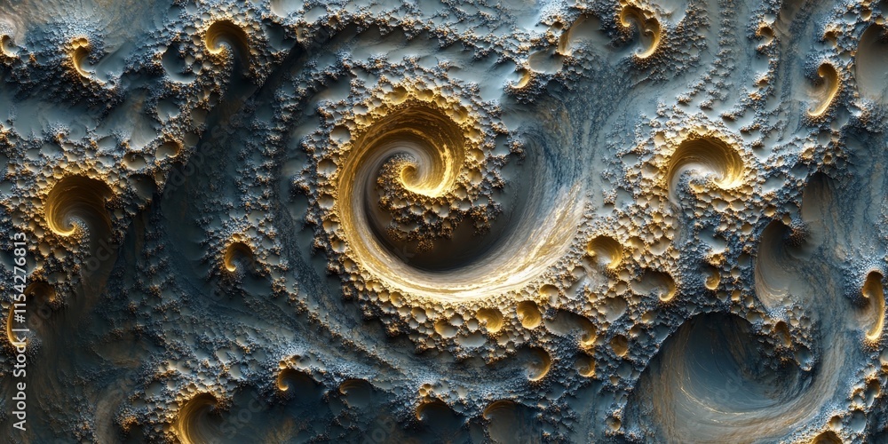 Poster fractals evolving into intricate patterns. generative ai