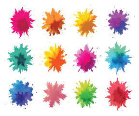 Multicolor Powder Explosion Image Set