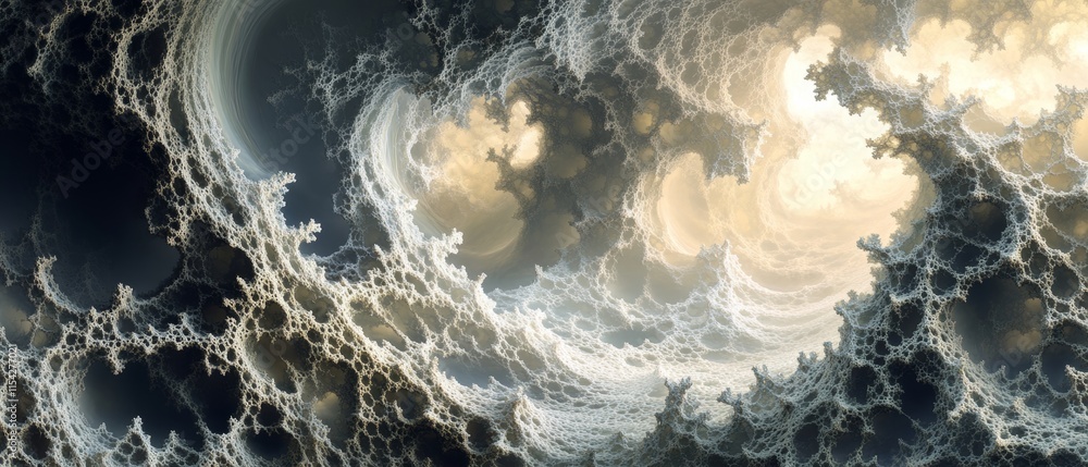 Poster fractals expanding into a galaxy of forms. generative ai