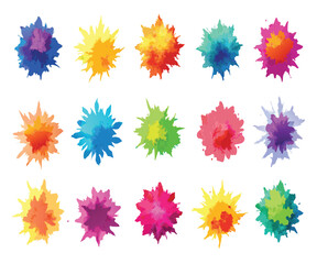 Multicolor Powder Explosion Image Set