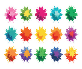 Multicolor Powder Explosion Image Set