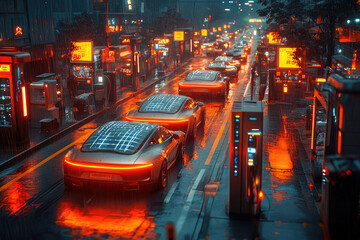 Rainy Night Street Scene