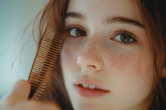 Close-up young woman hand holding crotch suffering from itchy or scratch of vagina isolated on background, Generative AI
