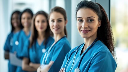 Professional team of female healthcare providers showcasing unit