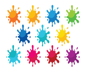 Fifteen Splats: Separate Ink Splashes Set