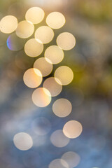 Obraz premium festive Christmas abstract background with bokeh lights and stars. holiday, Christmas and new year