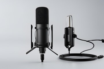 Continuous one podcast microphone. Suitable for banner music, webinar, online training
