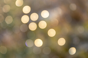 Obraz premium festive Christmas abstract background with bokeh lights and stars. holiday, Christmas and new year