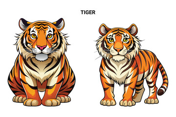 Customizable Tiger Isolated Vector Illustration