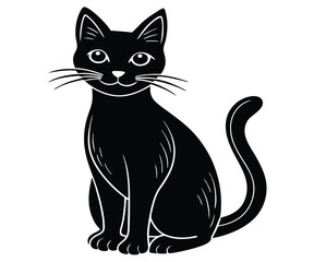 Alert Black Cat Silhouette Minimalist Icon