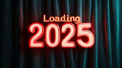 Glowing 2025 Neon Sign: A New Year's Eve Countdown Loading...