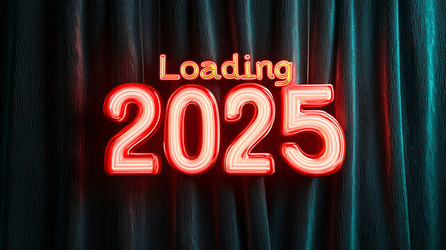 Glowing 2025 Neon Sign: A New Year's Eve Countdown Loading...