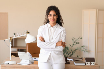 Portrait of female African-American lawyer in office